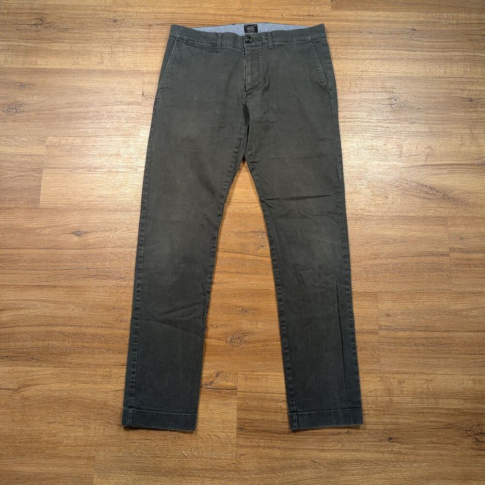 J. Crew 484 Slim Fit Chino Pants Mens 31x32(31) Gray Stretch Cotton Trousers